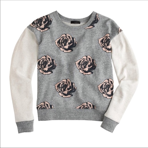 J. Crew floral rose pop art color block sweatshirt - Picture 5 of 5